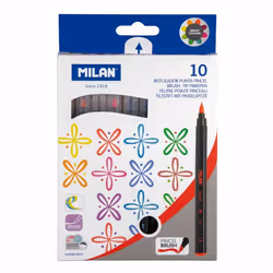 Milan 0612610, 10 couleurs, Multicolore, Pointe du marqueur, 0,5 mm, 4 mm, Multicolore