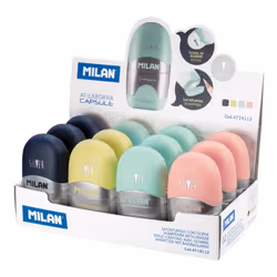 Milan 4714112, Taille crayon manuel, Bleu, Rose, Turquoise, Jaune, Acier, Présentoir d'affichage, 150 mm, 68 mm