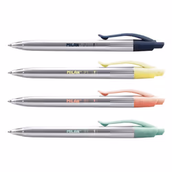 Milan P1 Bleu Stylo à bille rétractable avec clip 20 pièce(s)