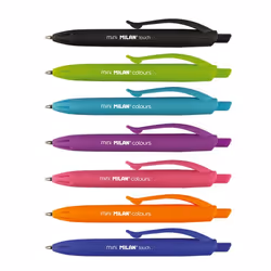 Milan P1 touch Noir, Bleu, Bleu clair, Vert clair, Orange, Rose, Violet Stylo à bille rétractable avec clip 14 pièce(s)