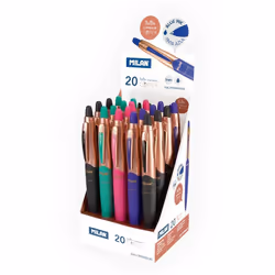 Milan 1765809120, Clip, Stylo à bille rétractable avec clip, Rechargeable, Bleu, 20 pièce(s)
