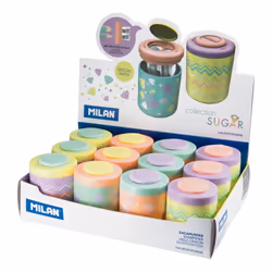 Milan Pastel Sugar Diamond, Taille crayon manuel, Multicolore, Acier, Ambidextre, Boîte, 120 mm
