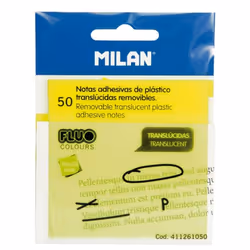 Milan 411261050, Carré, Transparent, Jaune, Plastique, 76 mm, 76 mm, 50 feuilles