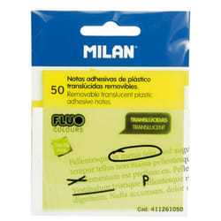 Milan 411261050 Post-it Carré Transparent, Jaune 50 feuilles Auto-adhésif