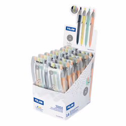 Milan 176577914, Clip, Stylo à bille rétractable avec clip, Bleu, Vert, Rose, Jaune, 14 pièce(s)
