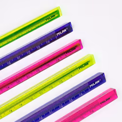 Milan Acid Règle graduée 150 mm Plastique Bleu, Rose, Jaune 60 pièce(s)