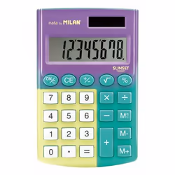 Milan Sunset, Bureau, Calculatrice basique, 8 chiffres, Batterie/Solaire, Turquoise