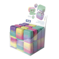 Milan 20166224SN taille-crayons Taille crayon manuel Vert, Rose, Violet, Jaune