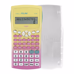 Milan 159110SNPBL, Bureau, Calculatrice basique, 12 chiffres, Batterie, Rose, Jaune