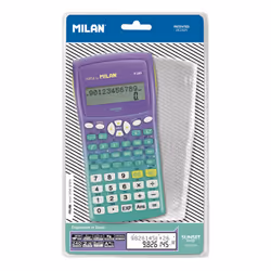 Milan 159110SNGRBL calculatrice Poche Calculatrice scientifique Lilas, Turquoise