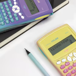 Milan 159110SNGRBL calculatrice Poche Calculatrice scientifique Lilas, Turquoise