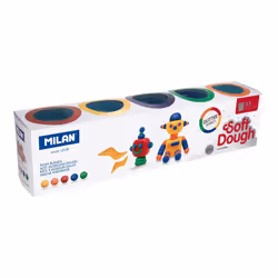 Milan 913505G, Pâte à modeler, Multicolore, Enfant, 5 pièce(s), Panier en plastique, 5 couleurs