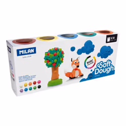 Milan 913510B, Pâte à modeler, Multicolore, Enfant, 10 pièce(s), Panier en plastique, 10 couleurs