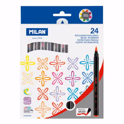 Milan 0612624, 24 couleurs, Multicolore, Pointe du marqueur, 0,5 mm, 4 mm, Multicolore