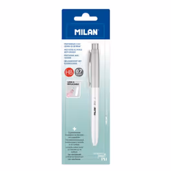 Milan BWM10458IBGG, Gris, Blanc, Plastique, Gris, HB, 0,7 mm, Rond