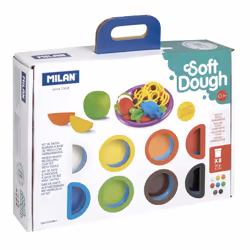 Milan 913308CT, Pâte à modeler, Noir, Bleu, Marron, Vert, Orange, Rouge, Blanc, Jaune, Enfant, 8 pièce(s), Pot en plastique, ...