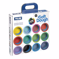 Milan 913316SC, Pâte à modeler, Multicolore, Enfant, 16 pièce(s), Pot en plastique, 16 couleurs