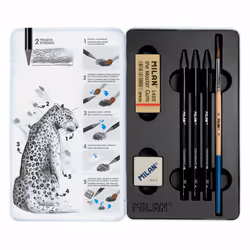 Milan Todographite Crayon à la mine de graphite Boîte en métal