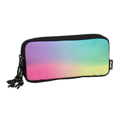 Trousse scolaire - Milan - Sunset - Noir-Violet-Turquoise - 3 compartiments - Zippée