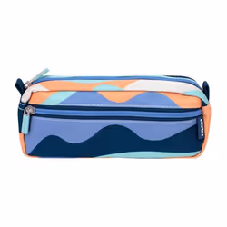 Trousse - Scolaire - Rectangulaire  - 2 compartiments - 21x85x61 - Bleu orange et vert
