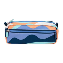 Trousse - Scolaire - Rectangulaire  - 2 compartiments - 21x85x61 - Bleu orange et vert