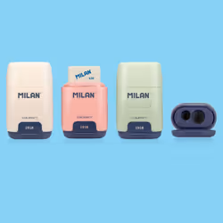 Milan 4703116SNC taille-crayons Taille crayon manuel Bleu, Vert, Rose, Blanc - Vue supplémentaire 2
