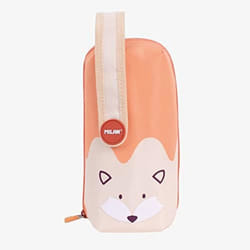 Kit détuis scolaires - MILAN - Fun Animaux - Orange - Polyester - 4 pièces