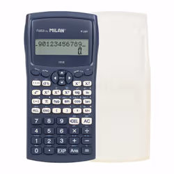 Milan M-240, Bureau, Calculatrice scientifique, 12 chiffres, 2 lignes, Batterie/Solaire, Bleu