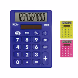 Milan Acid calculatrice Bureau Calculatrice basique Bleu, Rose, Jaune