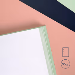 Milan 57141E80X4 bloc-notes A4 80 feuilles Beige, Bleu, Vert, Rose