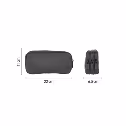 Trousse - MILAN - Noir - 3 compartiments - Zippée - 22x11x65 cm