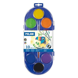Boîte de peinture aquarelle - 10 couleurs - Couleurs assorties - Pinceau inclus