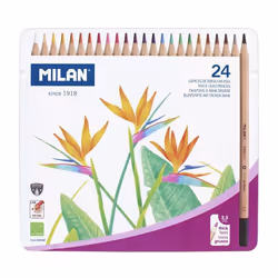 Milan Boîte métal de 24 crayons de couleur - 80058