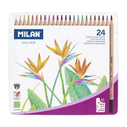 Milan Boîte métal de 24 crayons de couleur - 80058