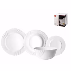 Pengo Ebro, 6 personne(s), Verre, Blanc, 25,5 cm, 23,5 cm, 20 cm