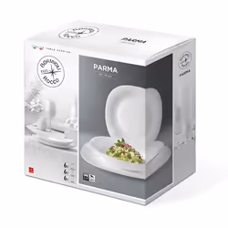 Bormioli Rocco Parma kit de vaisselle 18 pièce(s) Verre trempé Blanc
