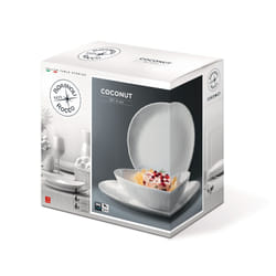 Bormioli Rocco 6147200 assiette Assiette de dîner Rond Verre trempé Blanc 18 pièce(s)