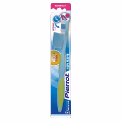 Pierrot NEW ACTIVE, Brosse à dents, Blanc, Jaune, Moyen, 1 pièce(s), Ampoule