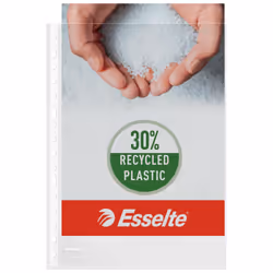 Esselte 46134, Folio, Transparent, Plastique, Polypropylène (PP), Portrait, Haut, 0,085 mm