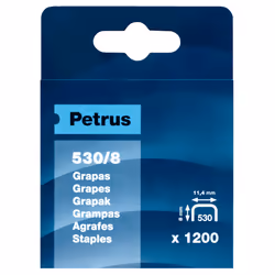 Petrus 77514, Pack d'agrafes, 530/8, 9 mm, 1,14 cm, 1200 agrafes, Cuivre