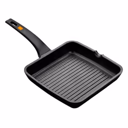 BRA Efficient A271428, Carré, Poêle grill, Noir, Orange, Teflon Platinum Plus, Aluminium, Vitrocéramique, Gaz, Induction