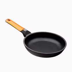 BRA A281226, Rond, Poêle polyvalente, Noir, Orange, Efficient Orange, Aluminium, 6 mm