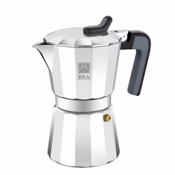 BRA 170574, Cafetière à moka, Noir, Acier inoxydable, Aluminium, 12 tasses