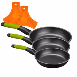 BRA A121460, Rond, Poêle polyvalente, Noir, Vert, PTFE, Aluminium, Gaz, Induction
