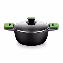 BRA A400328, Plat à cuisson, Rond, Aluminium, Gaz, Induction, Noir, Silicone
