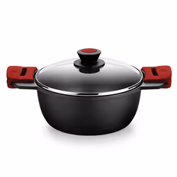 BRA Premiere A410328, 5,7 L, Rond, Noir, Fonte d'aluminium, Téflon, Vitrocéramique, Gaz, Halogène, Induction