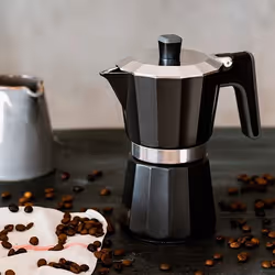 BRA A170487 machine à café manuelle Cafetière à moka 0,829 L Noir, Argent