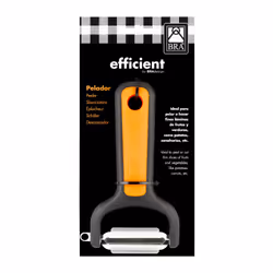 BRA A195013 Éplucheur Fruits et légumes Eplucheur en Y Noir, Orange, Argent