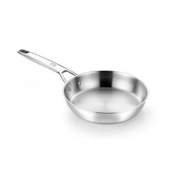 BRA Signature  Poêle 24 cm inox 18/10 sans antiadhésif résistante à lusure triple fond full induction adaptée à tous feux