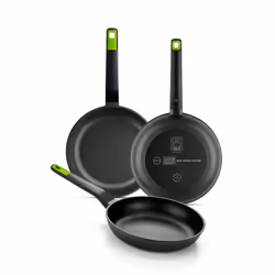 BRA A841202, Rond, Poêle polyvalente, Noir, Vert, Teflon Classic, Gastro, Fonte d'aluminium